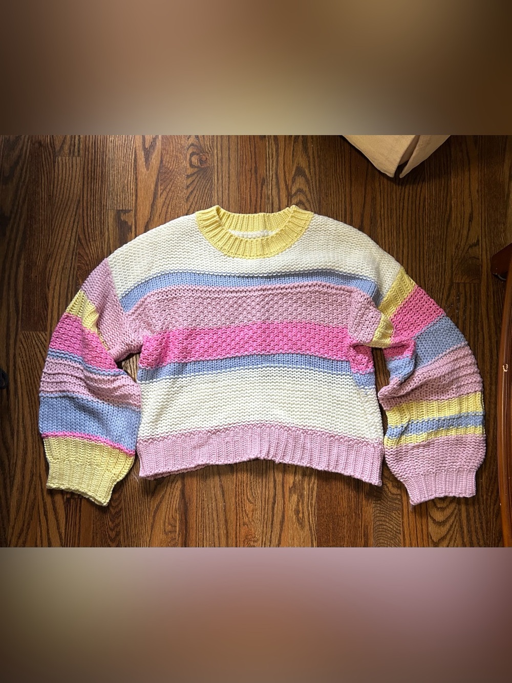 Pastel Multistripe Crewneck Sweater NWOT